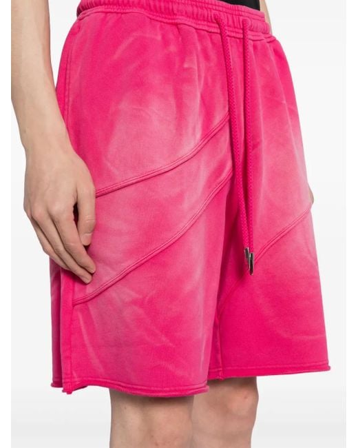 Feng Chen Wang Pink Drawstring Cotton Shorts for men