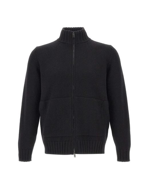 FILIPPO DE LAURENTIIS Blue Zip-Up Merino-Wool Cardigan for men