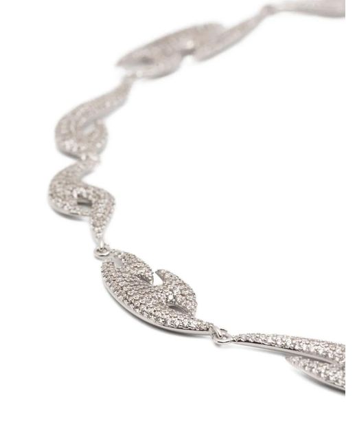 DARKAI White Crystal-Embellished Flame Necklace