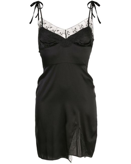 Cynthia Rowley Black Elizabeth Lace Trim Slip Dress