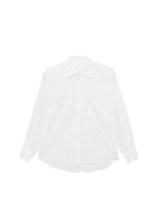 Xacus White Chest-Pocket Button-Up Shirt