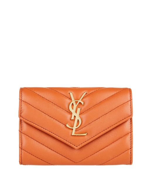 Saint Laurent Orange Mini Envelope Wallet