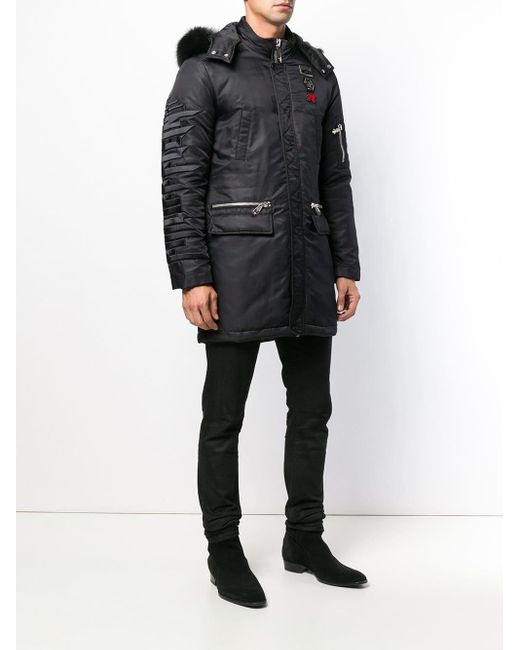 black fitted coat with hood