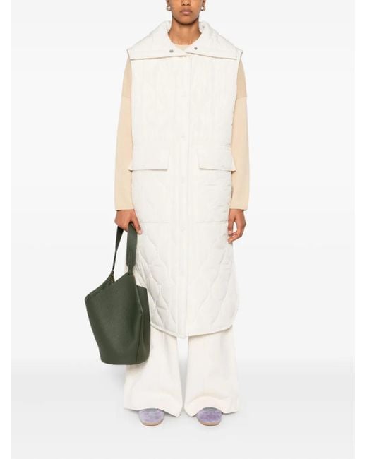 Marc O' Polo White Quilted-Pattern Coat
