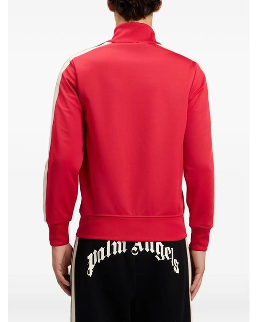 Palm Angels Red Veste Zippée À Bandes Logos for men