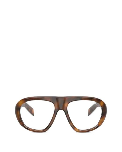 Prada Black Tortoise Geometric Frame Sunglasses
