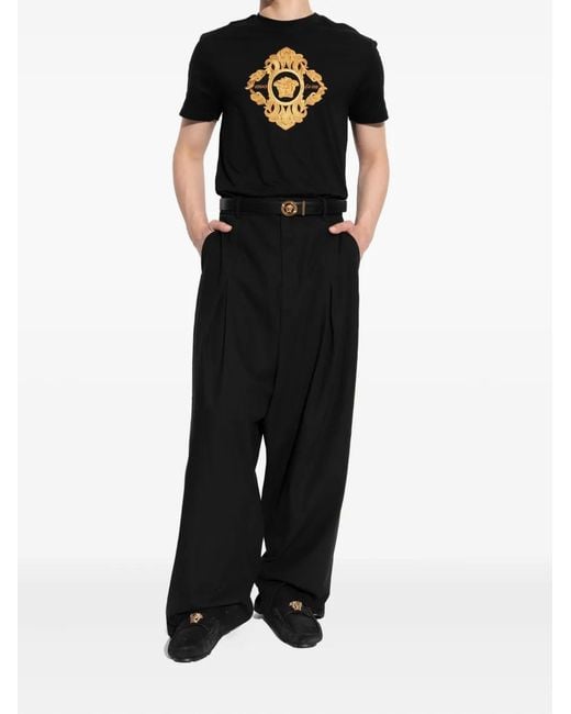 Versace Black Medusa-Plaque Loafers for men