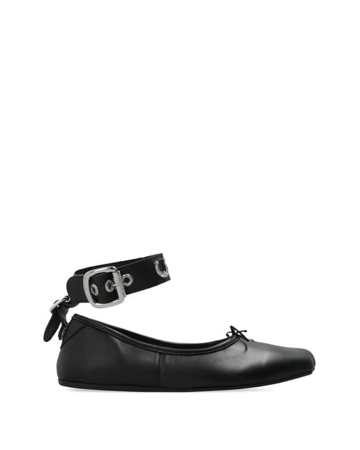 Vivienne Westwood White Bardot Ankle-Strap Ballet Flats