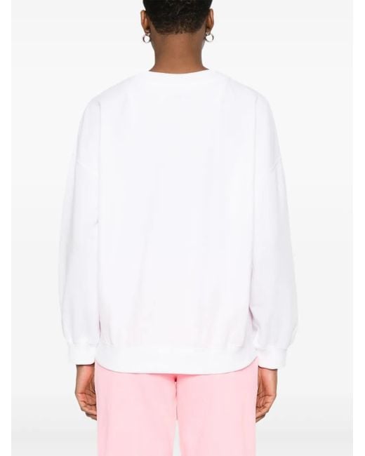 Juvia White Cotton-Blend Sweatshirt
