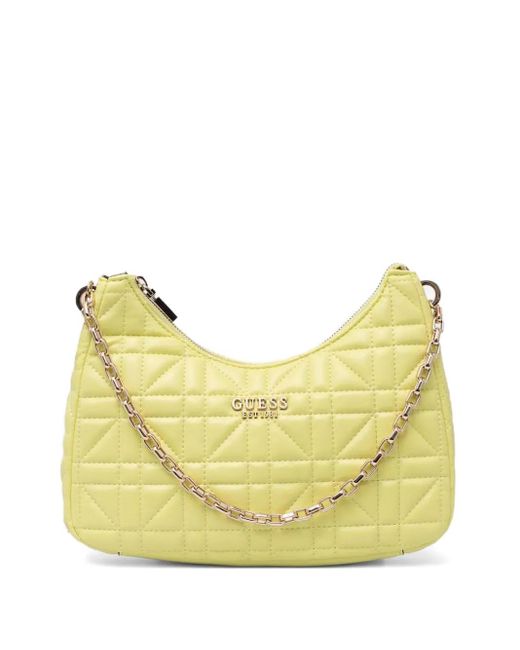 Guess Yellow Logo-Lettering Shoulder Bag