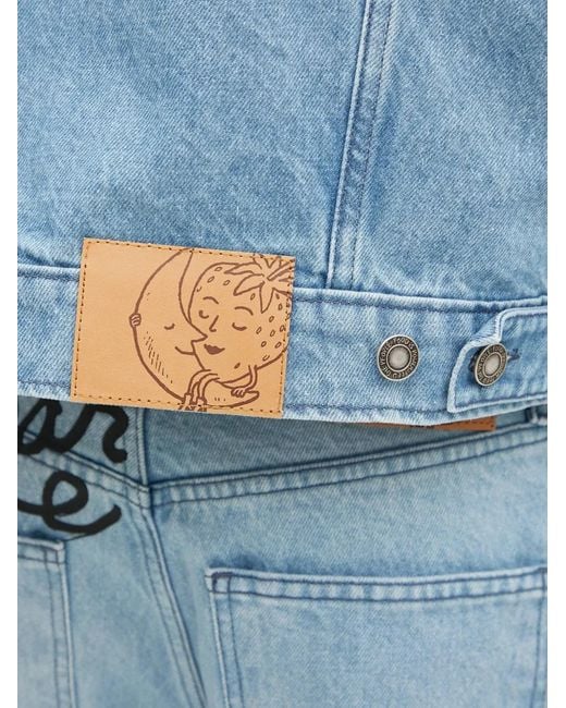 Sky High Farm Blue Buttoned Print Denim Jacket for men