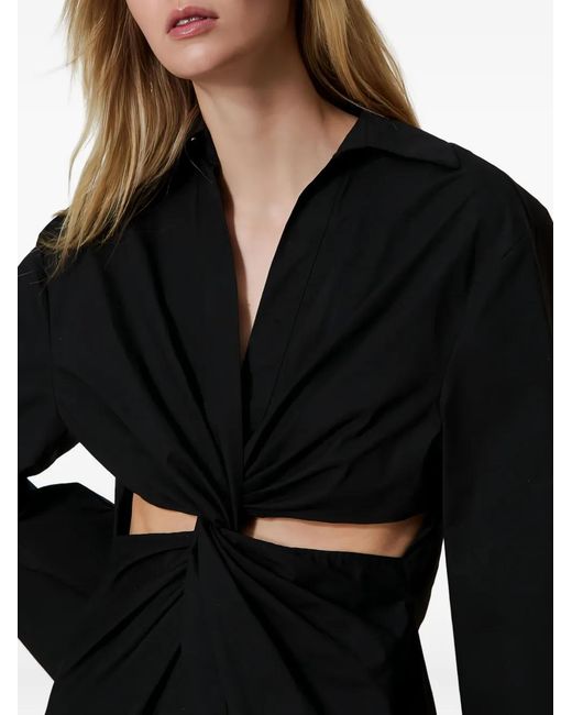 Twinset Black Twist-Detail Cut-Out Tunic