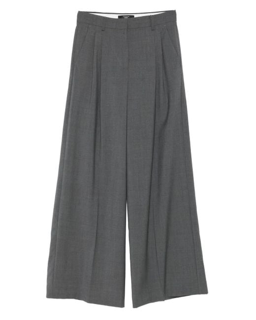 Weekend by Maxmara Gray Pleated Wide-Leg Trousers