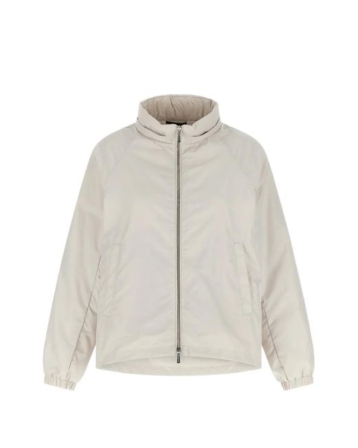 Moorer White Soave Removable-Hood Jacket