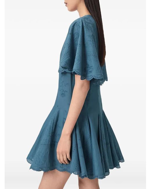 AllSaints Blue Corla Slim-Fit Mini Dress