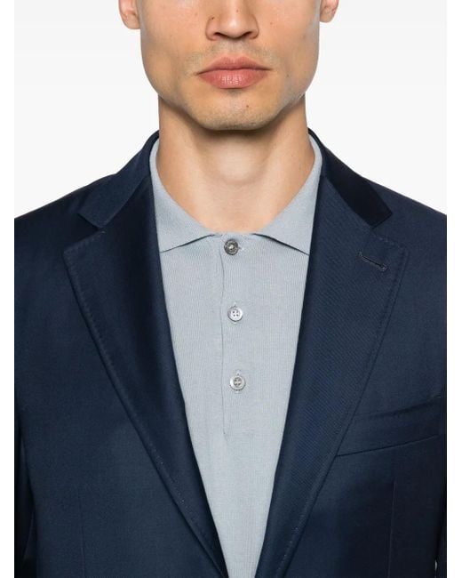 Canali Blue Single-Breasted Suit for men