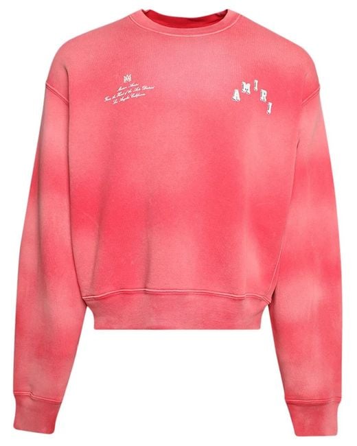 Amiri Pink Vintage Collegiate Cotton Sweatshirt for men