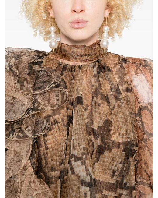 Zimmermann ラッフルトリム ワンピース Brown