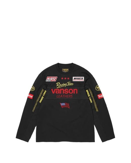 Supreme Black X Vanson Leathers Long-Sleeve T-Shirt for men