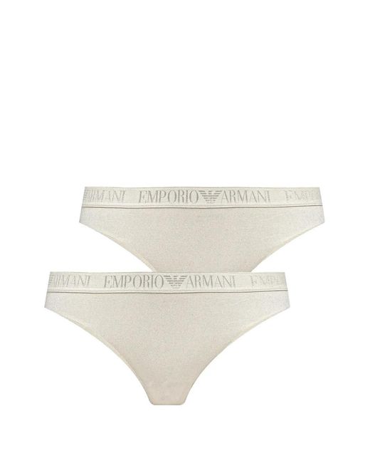 ARMANI EXCHANGE White Logo-Waistband Briefs (Set Of Two)