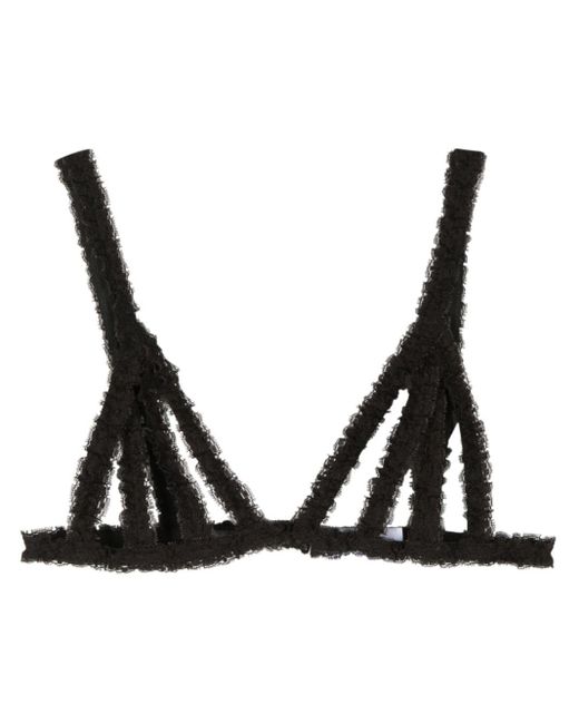 VAQUERA Black Open-knit Cage Bra Top