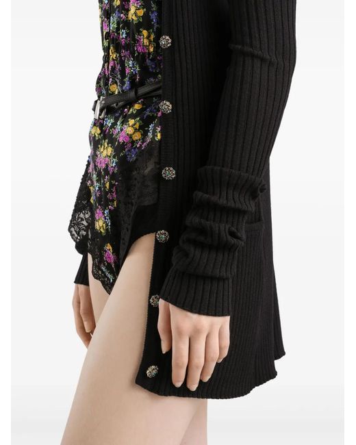 Dolce & Gabbana Black Button Ribbed Jacket