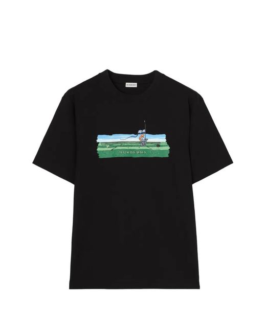 Burberry Black Maze Cotton T-Shirt for men