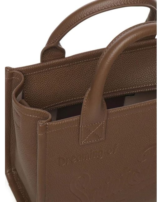Mc2 Saint Barth Brown Midi Vanity Embossed Top-Handle Tote Bag