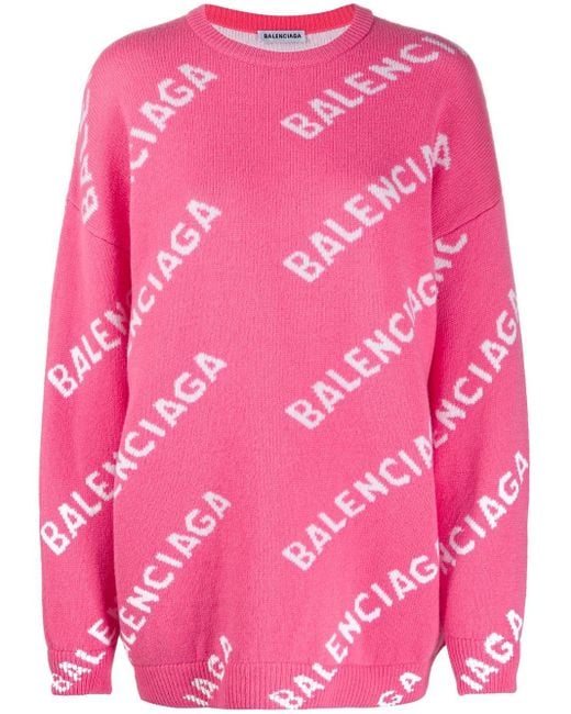 Balenciaga Trui Met Logoprint in het Roze | Lyst NL