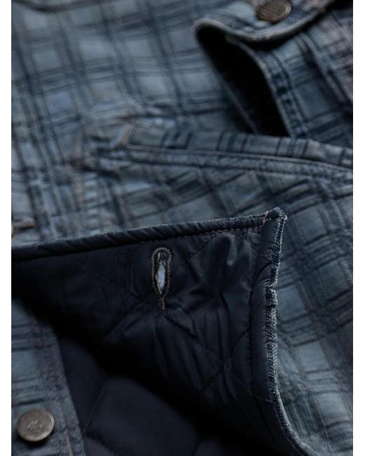 RRL Blue Check-Pattern Cotton Jacket for men