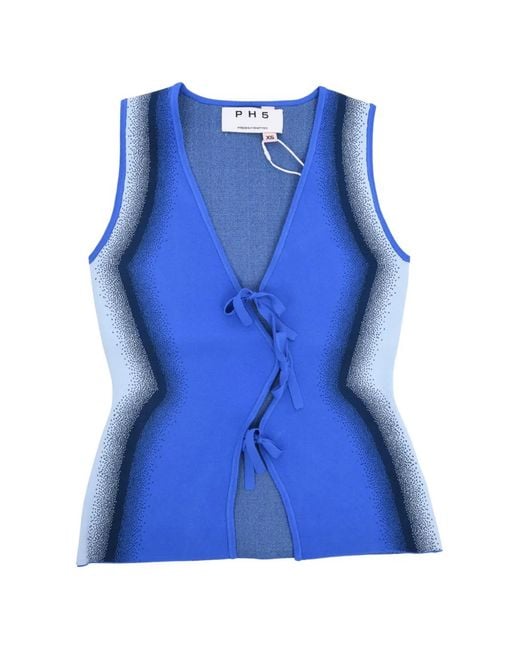 Ph5 Blue Bow-Detail Vest