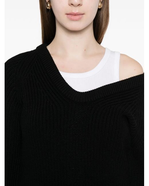 Carven Black V-Neck Sweater
