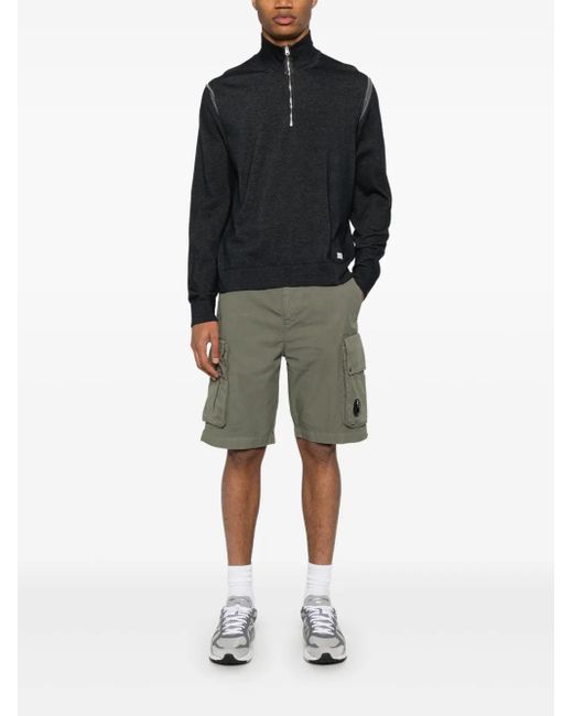 C P Company Black Logo-Patch Pullover for men