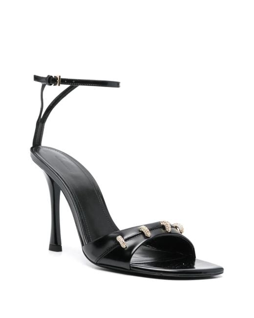 Givenchy Black Stitch Leather Sandals
