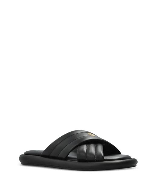 Bogner Black Quilted Crossover Sandals