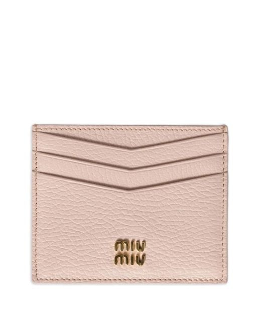 Miu Miu Pink Kartenetui Mit Logo-Schild
