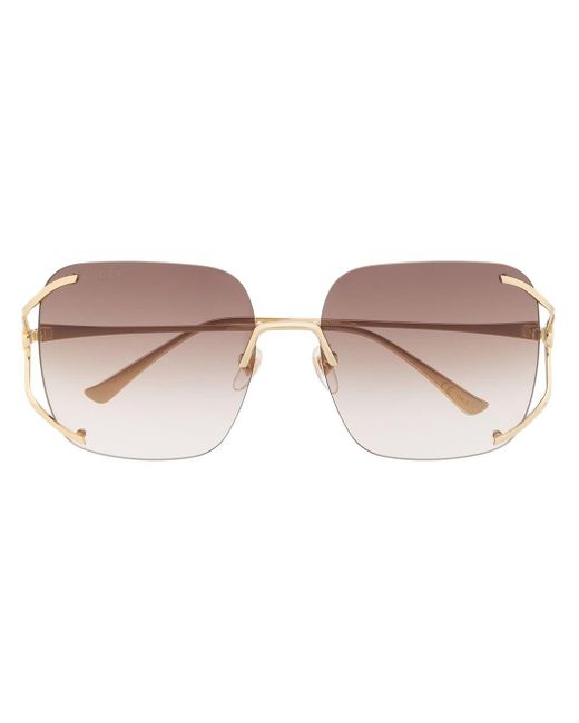 Gucci Metallic Navigator Frame Sunglasses