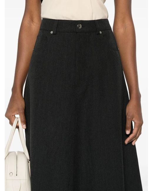 Nanushka Black Cintia Midi Skirt