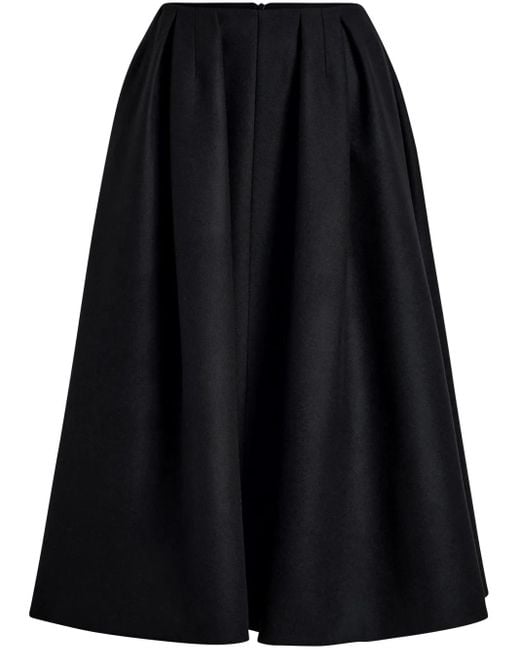 Patou Black Midirock Mit Falten
