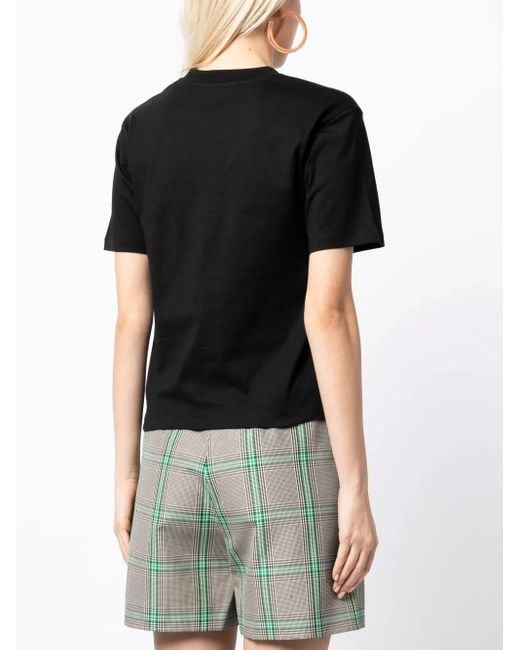 MSGM Black T-Shirt Mit Logo-Patch