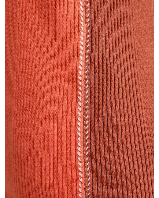 Paul Smith Red Colour-Block Ribbed-Knit Blouse