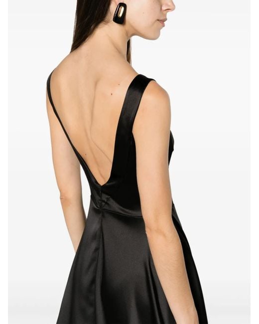 Atu Body Couture Black V-Back Satin Gown
