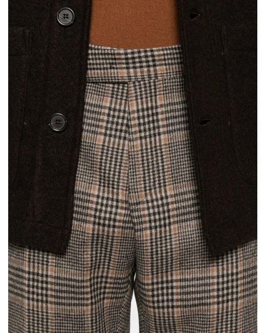 Karl Lagerfeld Gray Checked Wool Trousers for men