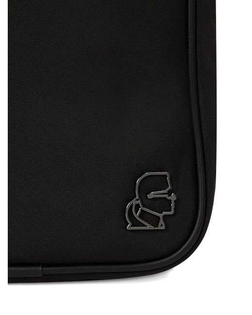 Karl Lagerfeld Black K-Kameo Logo-Plaque Messenger Bag for men
