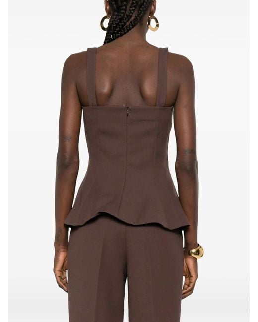 Stine Goya Brown Square-Neck Top