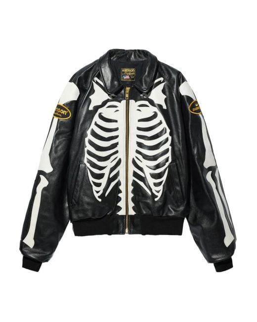 AWAKE NY Black Vanson Stadium Team Jacket for men
