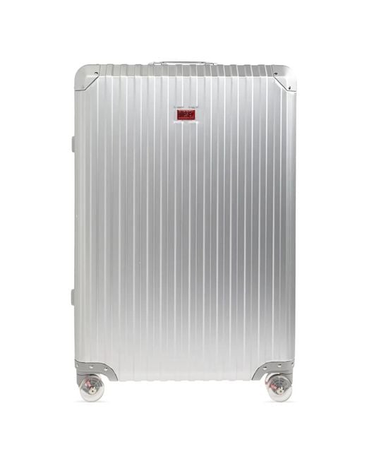 DIESEL Gray Grooved Suitcase