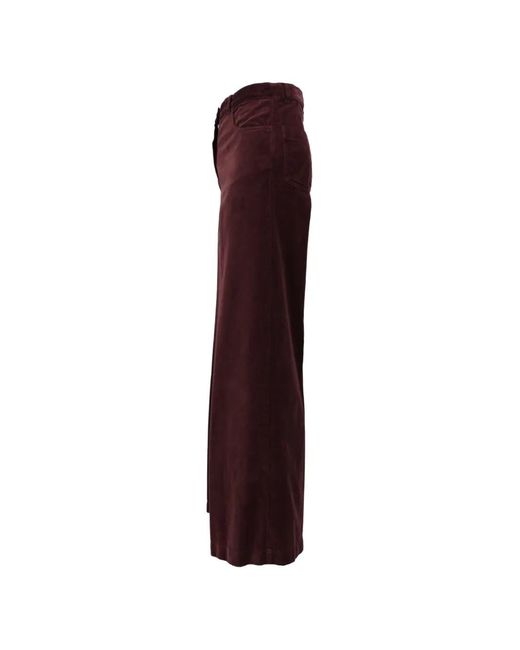 Aspesi Purple Corduroy Wide-Leg Trousers