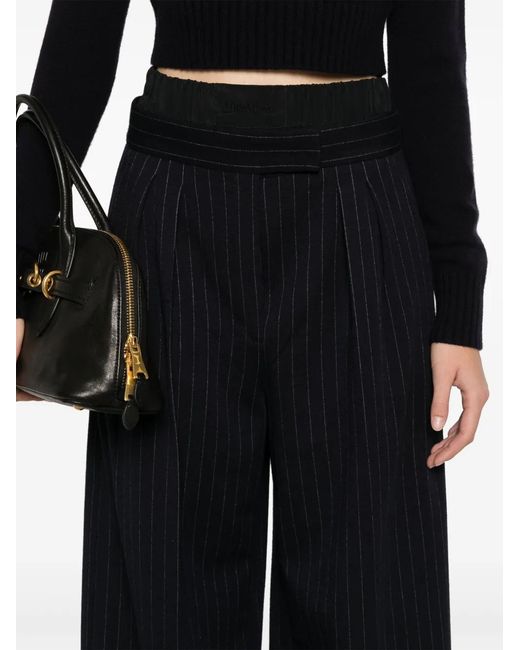 Max Mara Blue Pinstriped Trousers