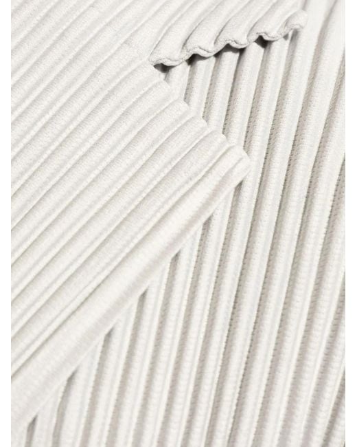Homme Plissé Issey Miyake White Plissé-Effect Single-Breasted Blazer for men